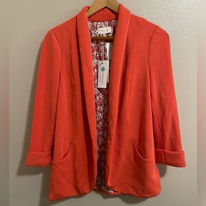 Skies are Blue Soft Tunic Blazer in Orange (M)